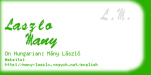laszlo many business card