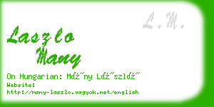 laszlo many business card